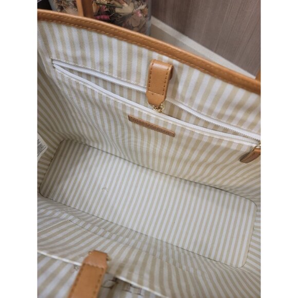 Mark And Graham montauk raffia tote Straw Summer Tan Purse Bag W/monogram - Picture 8 of 11